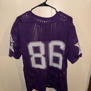 Purple Mesh Knit Jersey Top